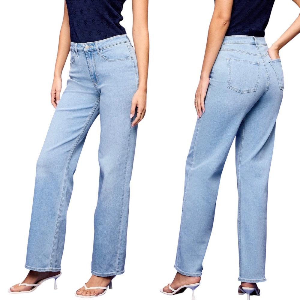 Old Navy Wow Wide Leg High Rise Jeans Light Wash Blue Denim 10